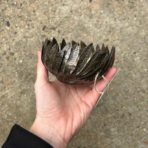 Handcrafted Leaf Design Bowl made from upcycled metal